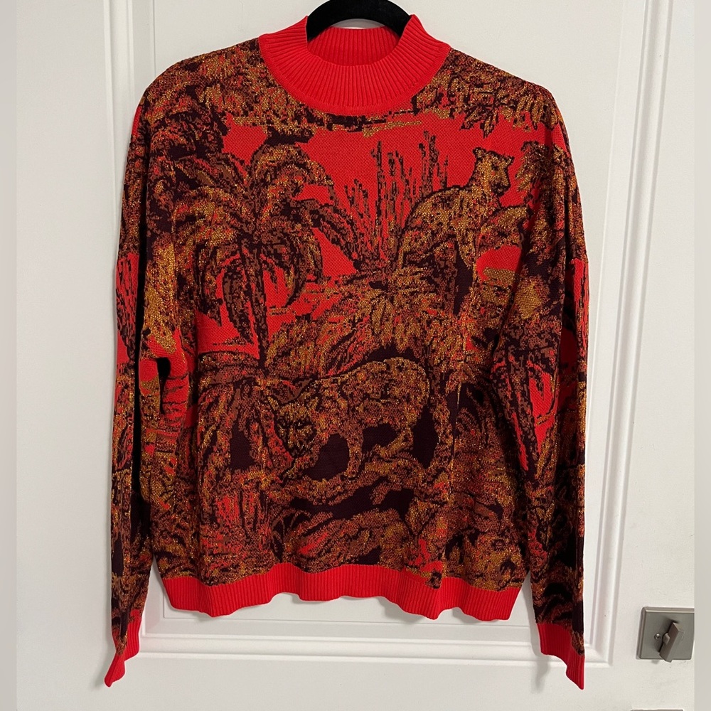 Desigual Women’s Oversized Tricot Lurex Tiger Sweater - Size M